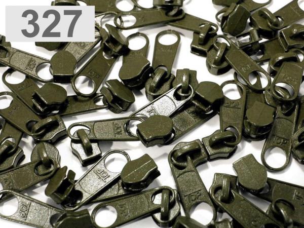 Schieber Zipper zu Spirale Reißverschlüssen 5 mm Olive